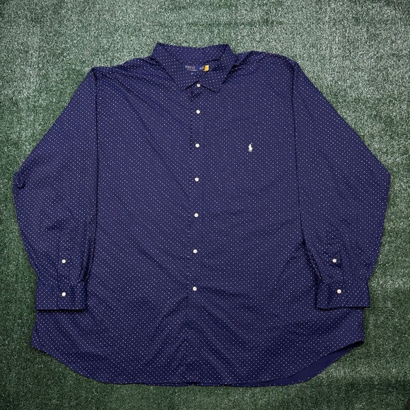 Polo Ralph Lauren Button Up Shirt Men's Size 5XB Blue Long Sleeve Collared - Picture 1 of 8